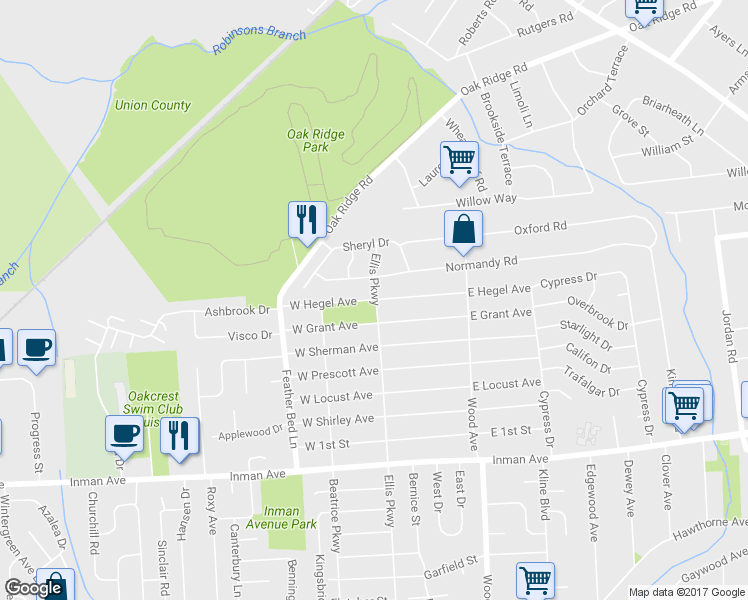 map of restaurants, bars, coffee shops, grocery stores, and more near 232 West Hegel Avenue in Edison