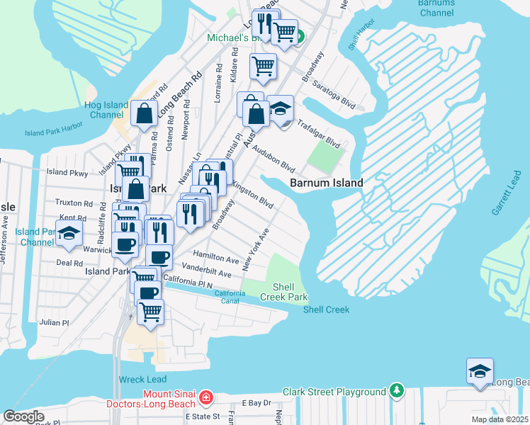 map of restaurants, bars, coffee shops, grocery stores, and more near in Island Park