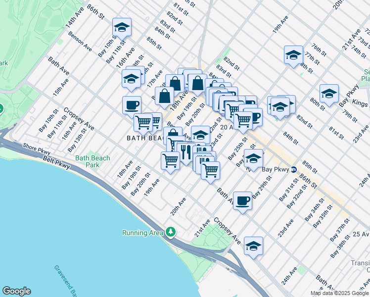 map of restaurants, bars, coffee shops, grocery stores, and more near in Brooklyn
