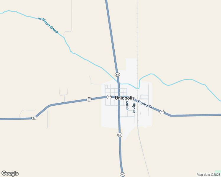 map of restaurants, bars, coffee shops, grocery stores, and more near North Blackhoof Street in Wapakoneta