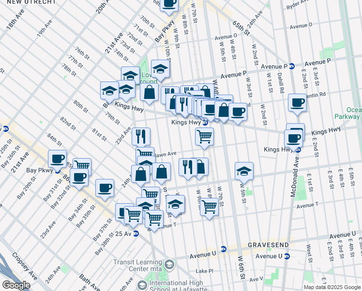 map of restaurants, bars, coffee shops, grocery stores, and more near in Brooklyn
