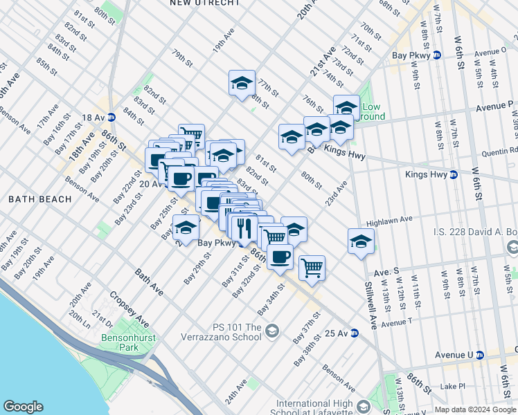 map of restaurants, bars, coffee shops, grocery stores, and more near in Brooklyn