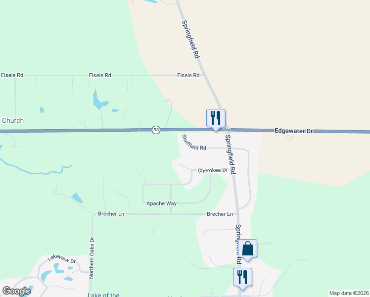 map of restaurants, bars, coffee shops, grocery stores, and more near 113 Sheffield Road in Groveland