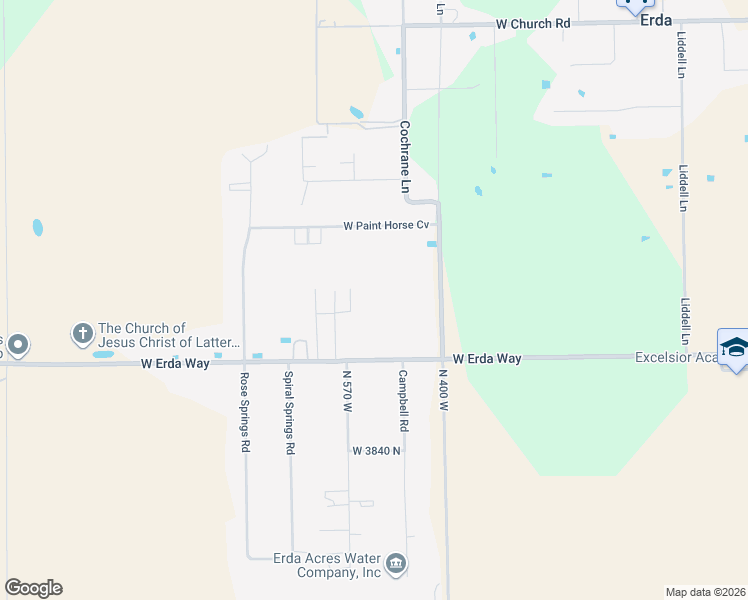 map of restaurants, bars, coffee shops, grocery stores, and more near 494 West Erda Way in Erda