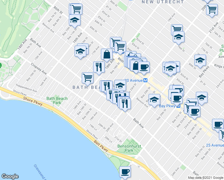map of restaurants, bars, coffee shops, grocery stores, and more near in Brooklyn