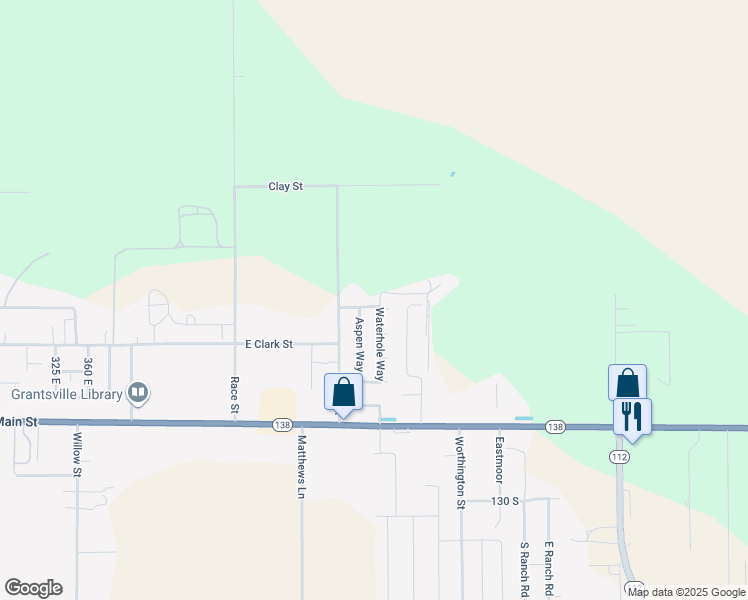 map of restaurants, bars, coffee shops, grocery stores, and more near 635 Wildrose Drive in Grantsville