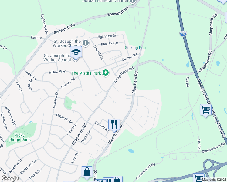 map of restaurants, bars, coffee shops, grocery stores, and more near 1638 Ressler Drive in Lehigh County