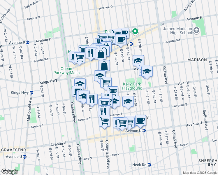 map of restaurants, bars, coffee shops, grocery stores, and more near in Brooklyn