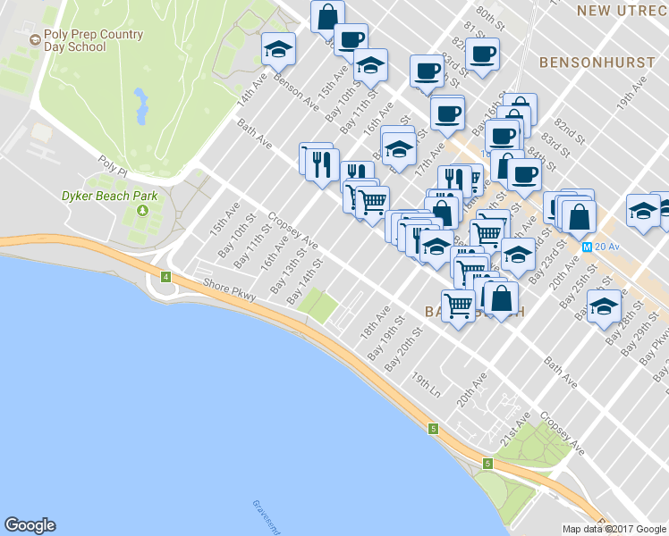 map of restaurants, bars, coffee shops, grocery stores, and more near in Brooklyn