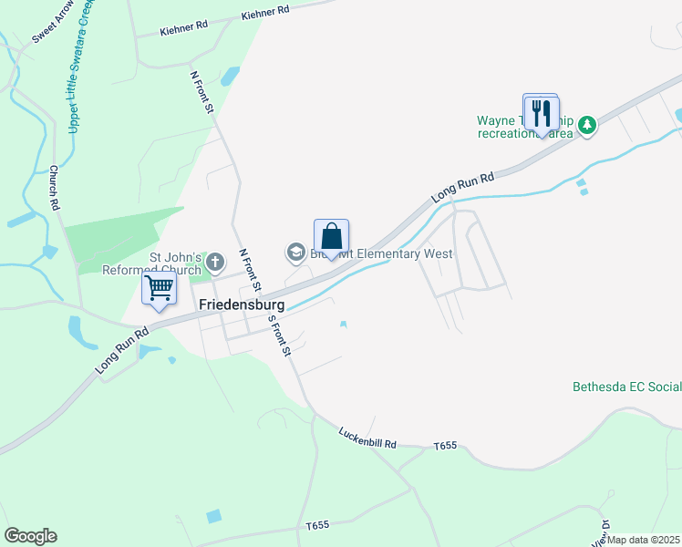 map of restaurants, bars, coffee shops, grocery stores, and more near 1418 Long Run Road in Schuylkill Haven