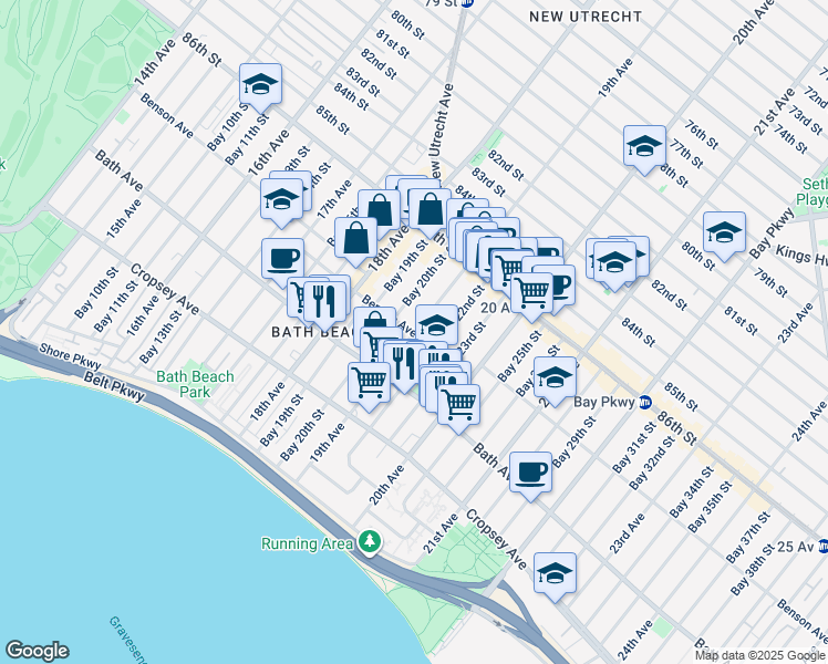 map of restaurants, bars, coffee shops, grocery stores, and more near in Brooklyn