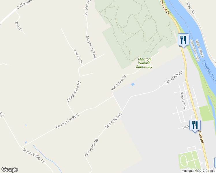 map of restaurants, bars, coffee shops, grocery stores, and more near 10 Sunnyside Road in Easton