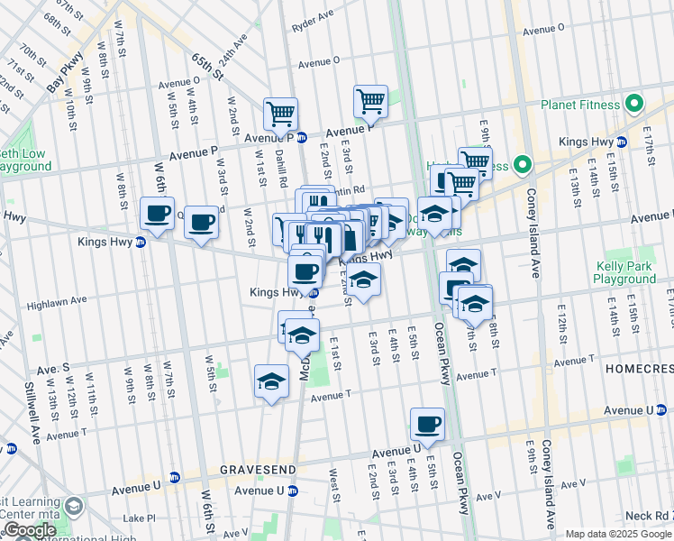 map of restaurants, bars, coffee shops, grocery stores, and more near 33 Billings Place in Brooklyn