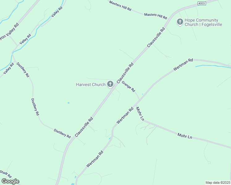 map of restaurants, bars, coffee shops, grocery stores, and more near 8516 Claussville Road in Fogelsville