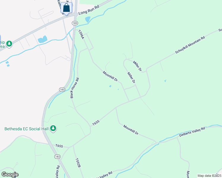 map of restaurants, bars, coffee shops, grocery stores, and more near 409 Moonhill Drive in Schuylkill Haven