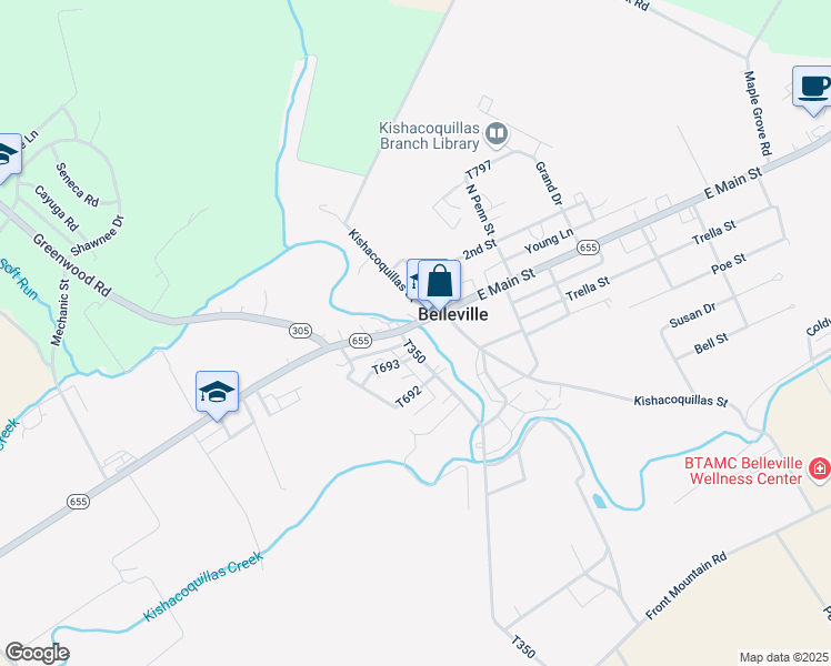 map of restaurants, bars, coffee shops, grocery stores, and more near 3938 West Main Street in Belleville