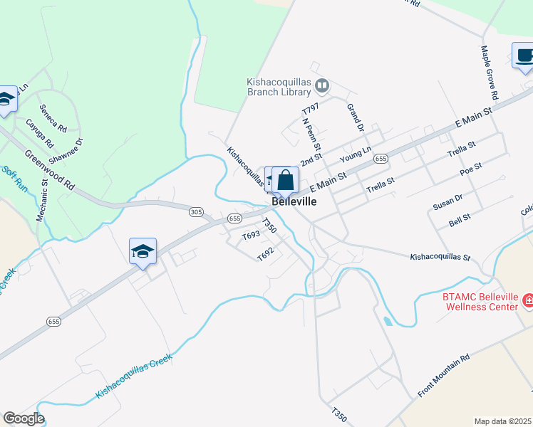 map of restaurants, bars, coffee shops, grocery stores, and more near 3938 West Main Street in Belleville