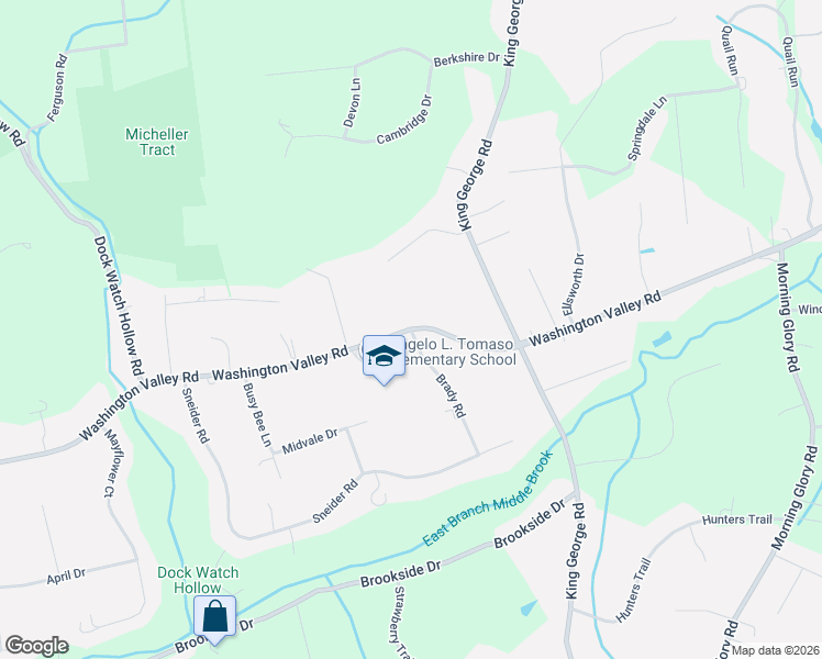 map of restaurants, bars, coffee shops, grocery stores, and more near 55 Washington Valley Road in Warren
