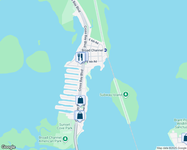 map of restaurants, bars, coffee shops, grocery stores, and more near 10-06 Church Rd in Queens