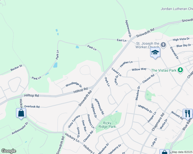 map of restaurants, bars, coffee shops, grocery stores, and more near 1776 Central Park in Lehigh County