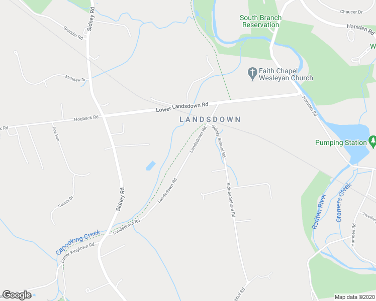 map of restaurants, bars, coffee shops, grocery stores, and more near 21 Landsdown Road in Franklin Township