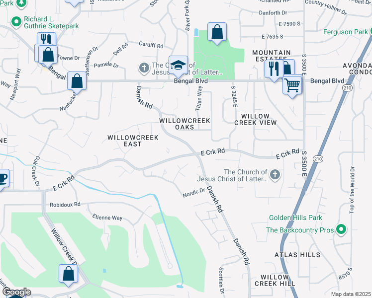 map of restaurants, bars, coffee shops, grocery stores, and more near 3075 East Creek Road in Cottonwood Heights