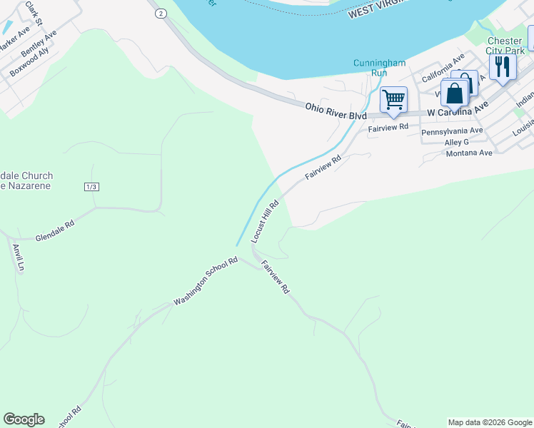 map of restaurants, bars, coffee shops, grocery stores, and more near County Highway 5 in Chester