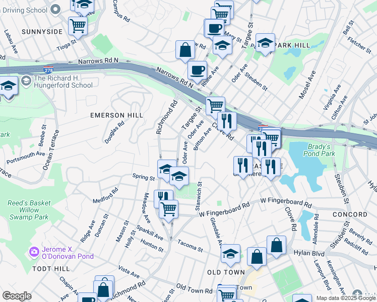 map of restaurants, bars, coffee shops, grocery stores, and more near 609 Britton Avenue in Staten Island