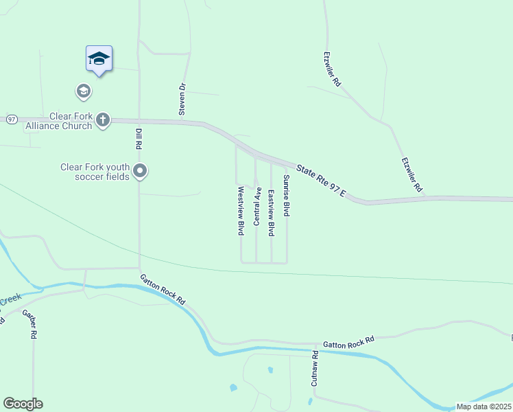map of restaurants, bars, coffee shops, grocery stores, and more near Central Avenue in Richland County