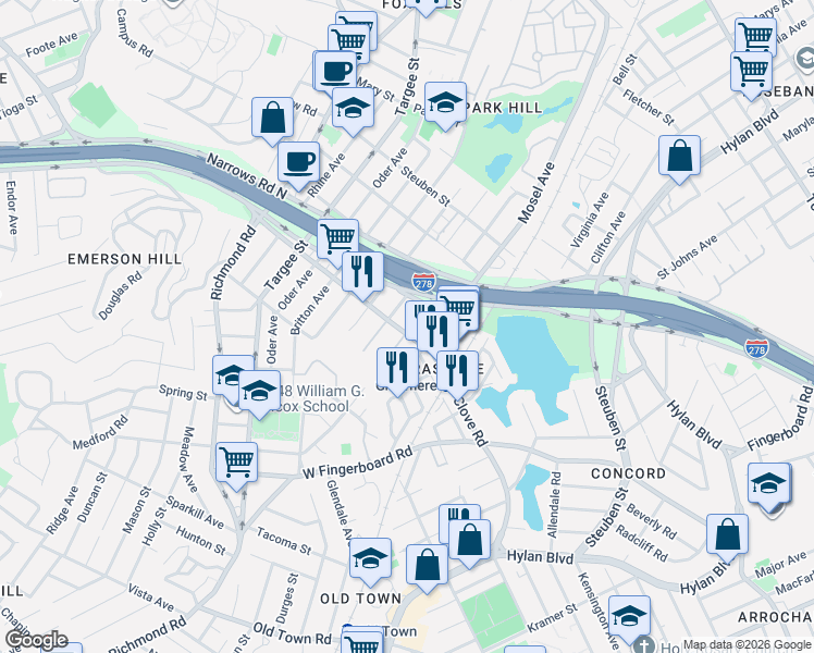 map of restaurants, bars, coffee shops, grocery stores, and more near 2007 Clove Road in Staten Island