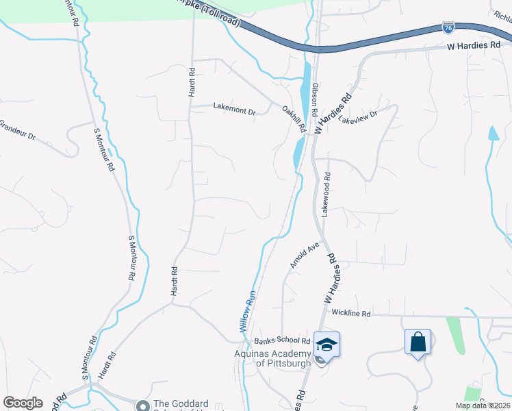 map of restaurants, bars, coffee shops, grocery stores, and more near 2430 Rihn Strasse in Gibsonia