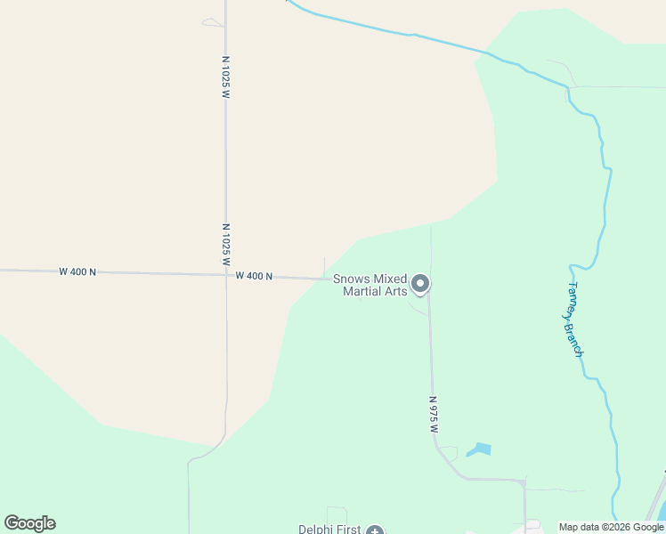 map of restaurants, bars, coffee shops, grocery stores, and more near 9834-9998 West 400 North in Delphi