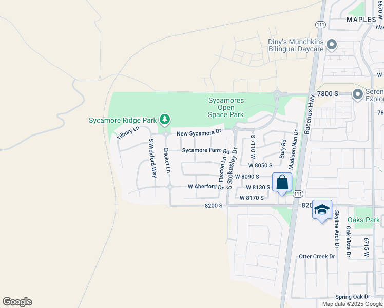 map of restaurants, bars, coffee shops, grocery stores, and more near 8014 South 7320 West in West Jordan