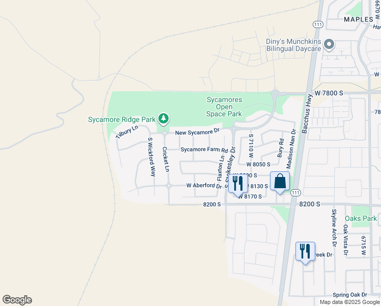 map of restaurants, bars, coffee shops, grocery stores, and more near 8014 South 7320 West in West Jordan