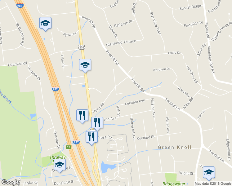 map of restaurants, bars, coffee shops, grocery stores, and more near 29 Ash Street in Bridgewater