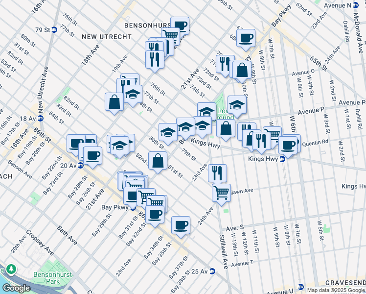 map of restaurants, bars, coffee shops, grocery stores, and more near in Brooklyn