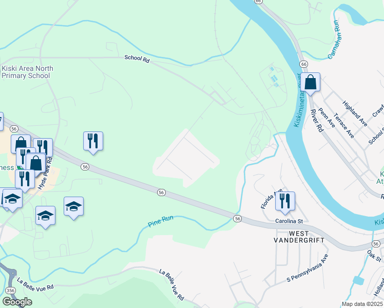 map of restaurants, bars, coffee shops, grocery stores, and more near 889 Talon Court in Leechburg