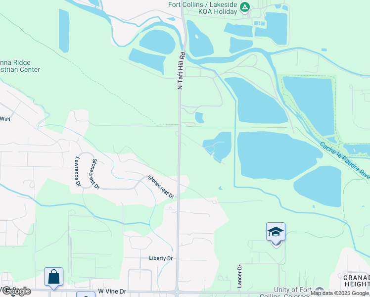 map of restaurants, bars, coffee shops, grocery stores, and more near in Fort Collins
