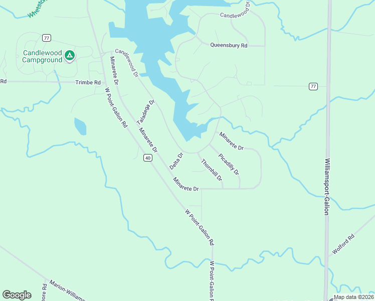 map of restaurants, bars, coffee shops, grocery stores, and more near 198 Candlewood Drive in Mount Gilead
