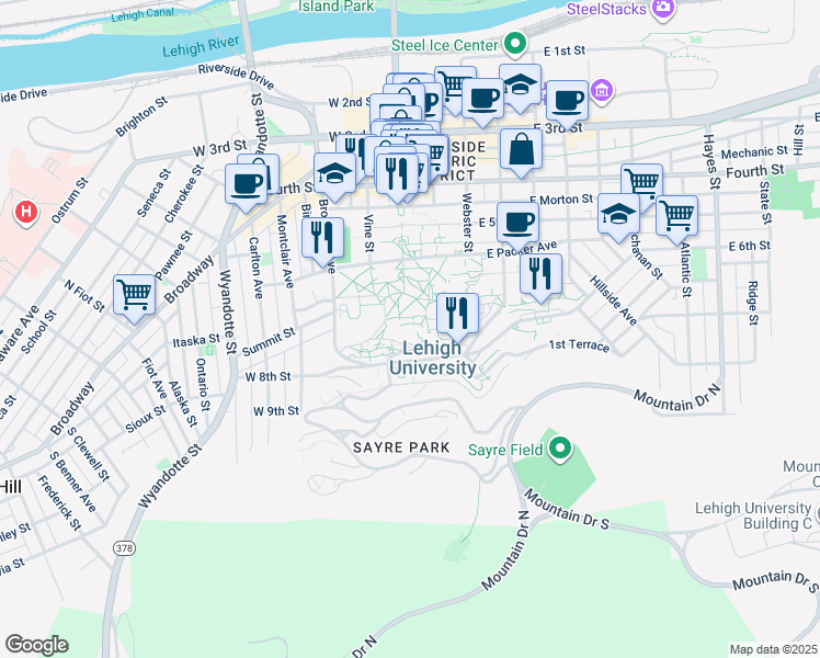 map of restaurants, bars, coffee shops, grocery stores, and more near 29 Trembley Drive in Bethlehem