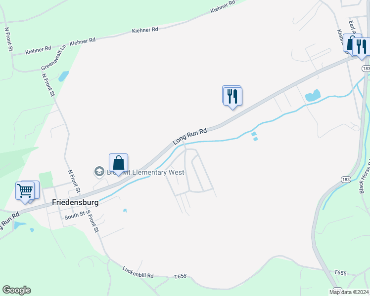 map of restaurants, bars, coffee shops, grocery stores, and more near Frieden Manor in Schuylkill Haven