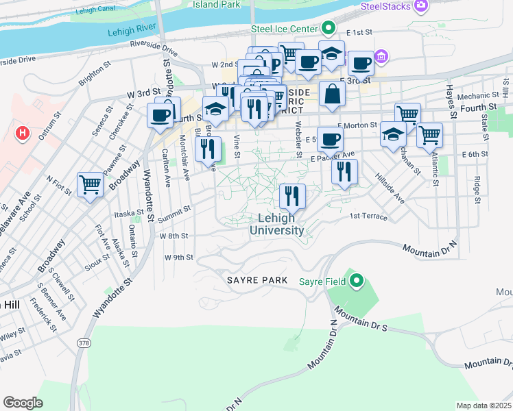 map of restaurants, bars, coffee shops, grocery stores, and more near 29 Trembley Drive in Bethlehem