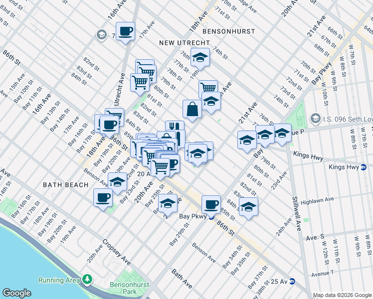 map of restaurants, bars, coffee shops, grocery stores, and more near in Brooklyn