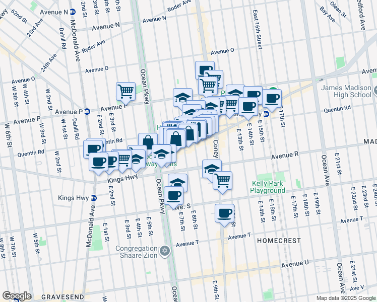 map of restaurants, bars, coffee shops, grocery stores, and more near in Brooklyn