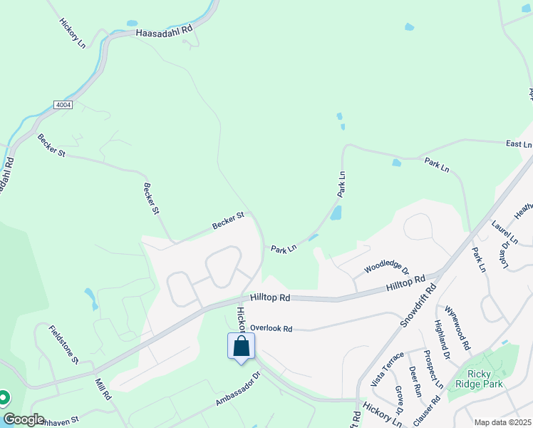 map of restaurants, bars, coffee shops, grocery stores, and more near 1633 Hickory Lane in Allentown