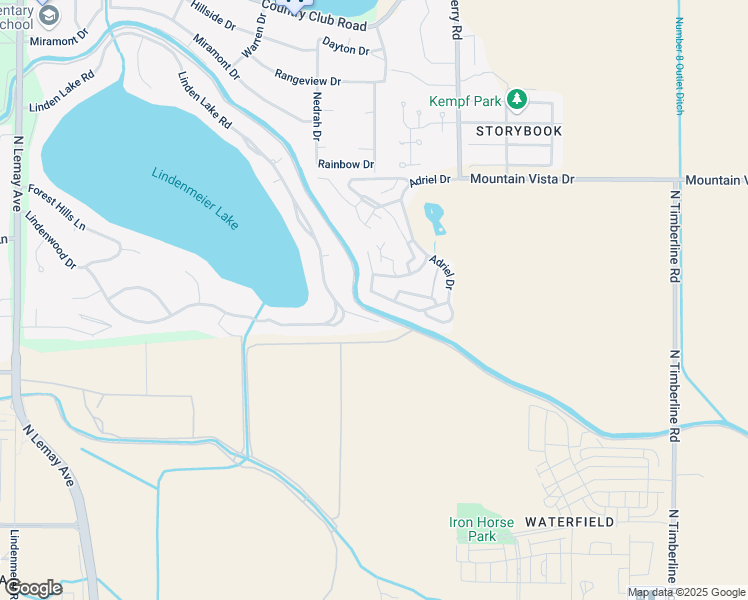 map of restaurants, bars, coffee shops, grocery stores, and more near 1639 Adriel Drive in Fort Collins
