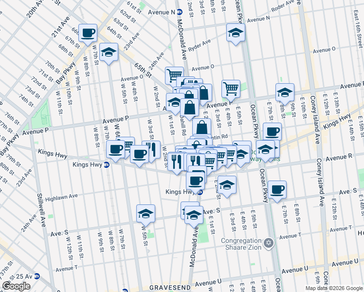 map of restaurants, bars, coffee shops, grocery stores, and more near in Brooklyn