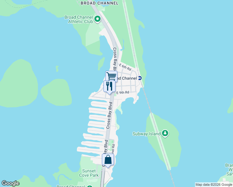 map of restaurants, bars, coffee shops, grocery stores, and more near 901 Cross Bay Boulevard in Queens