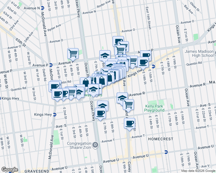map of restaurants, bars, coffee shops, grocery stores, and more near in Brooklyn