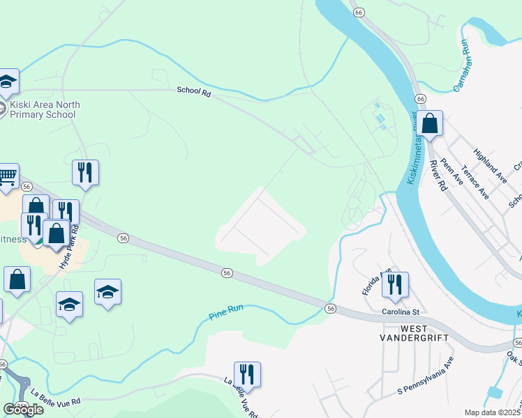 map of restaurants, bars, coffee shops, grocery stores, and more near 889 Talon Court in Leechburg